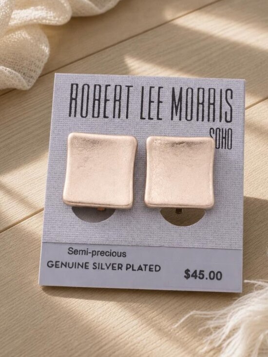 Robert Lee Morris Jewelry - Robert Lee Morris Gold Square Stud Earrings